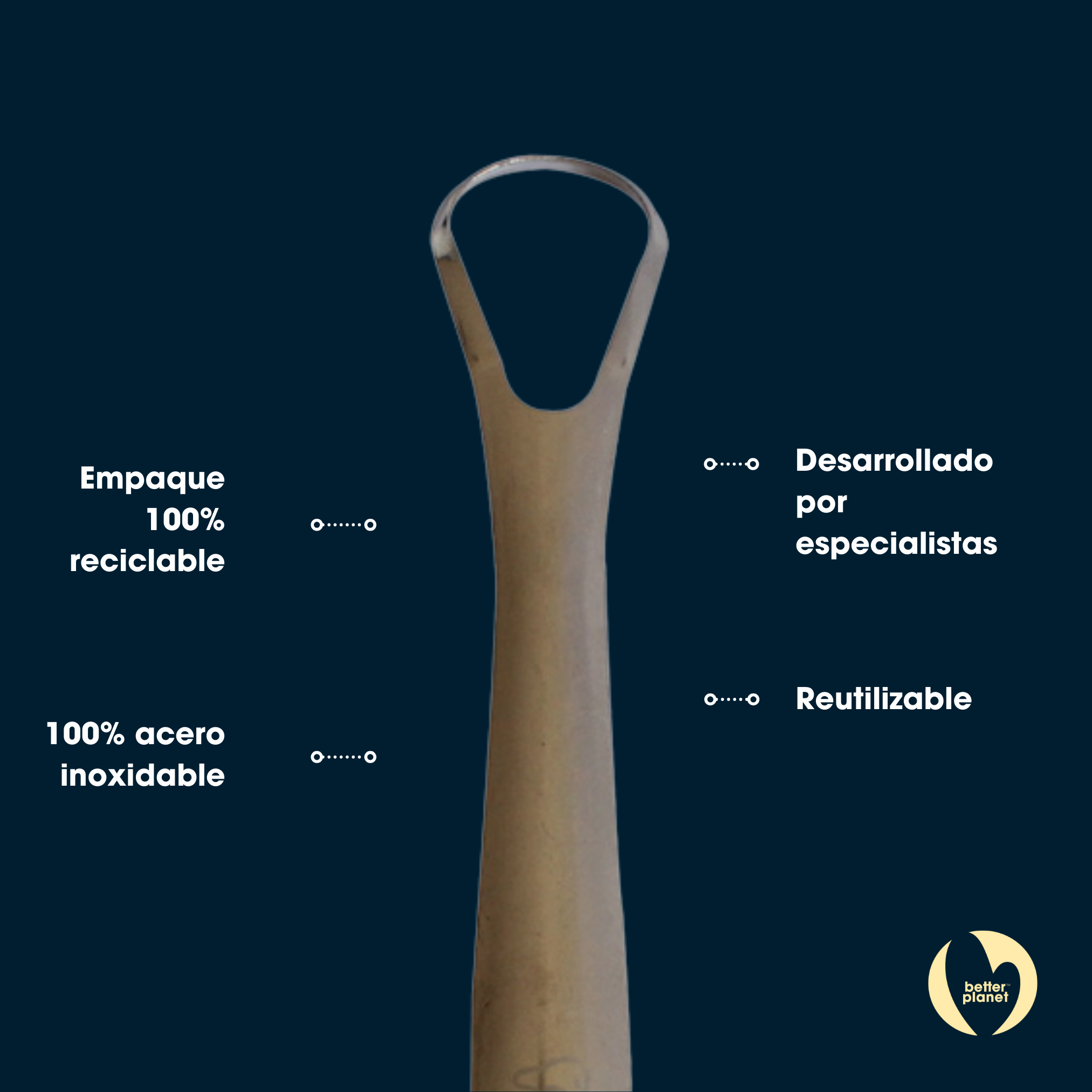 limpiador lingual acero inoxidable Biobrands higiene natural