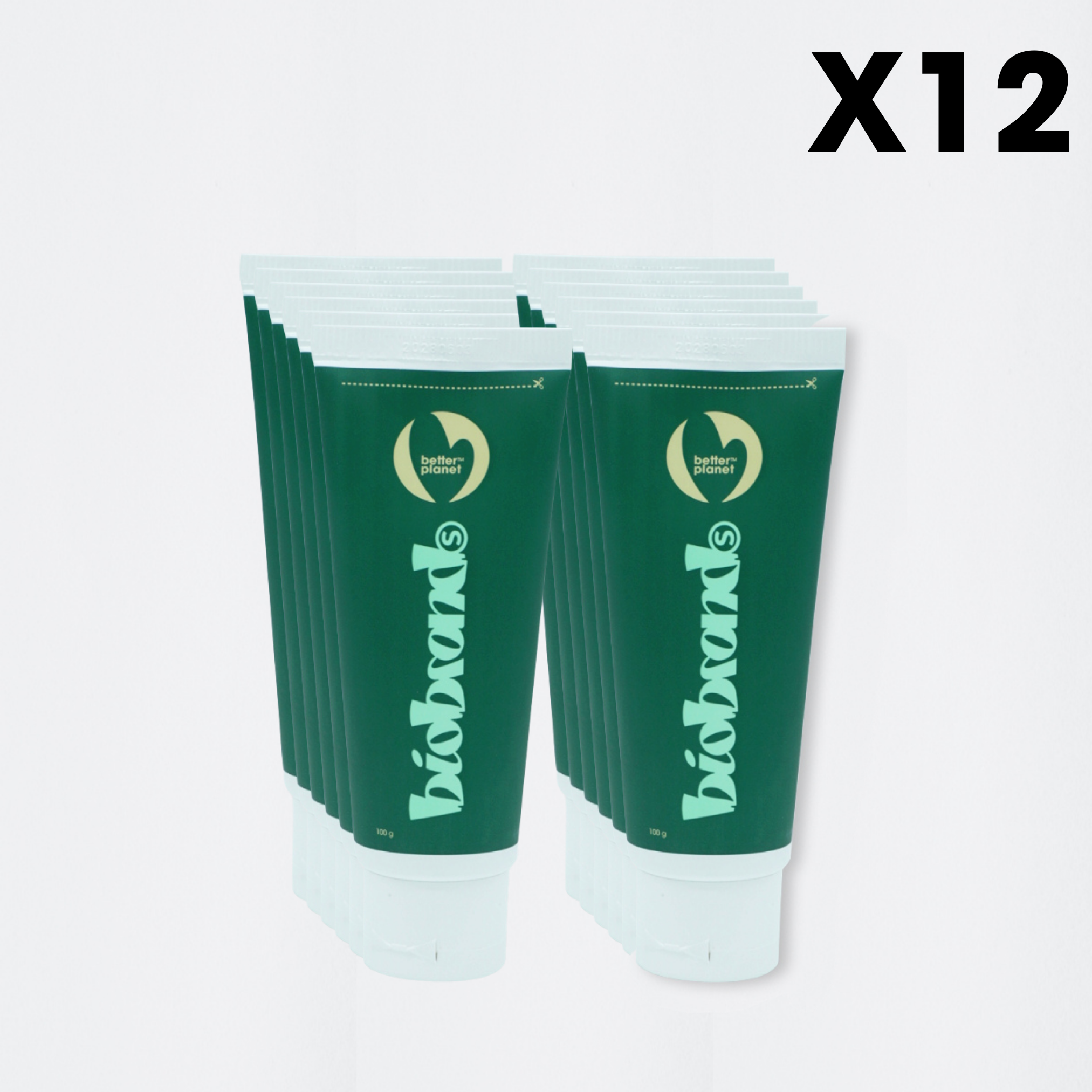 pack 12 pastas dentales sin flúor Biobrands natural biodegradable