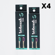 2 packs de pack de 2 cepillos de dientes de bambú niños Biobrands biodegradable