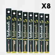pack 8 cepillos de dientes de bambú cerdas medias negro y blanco Biobrands natural biodegradable