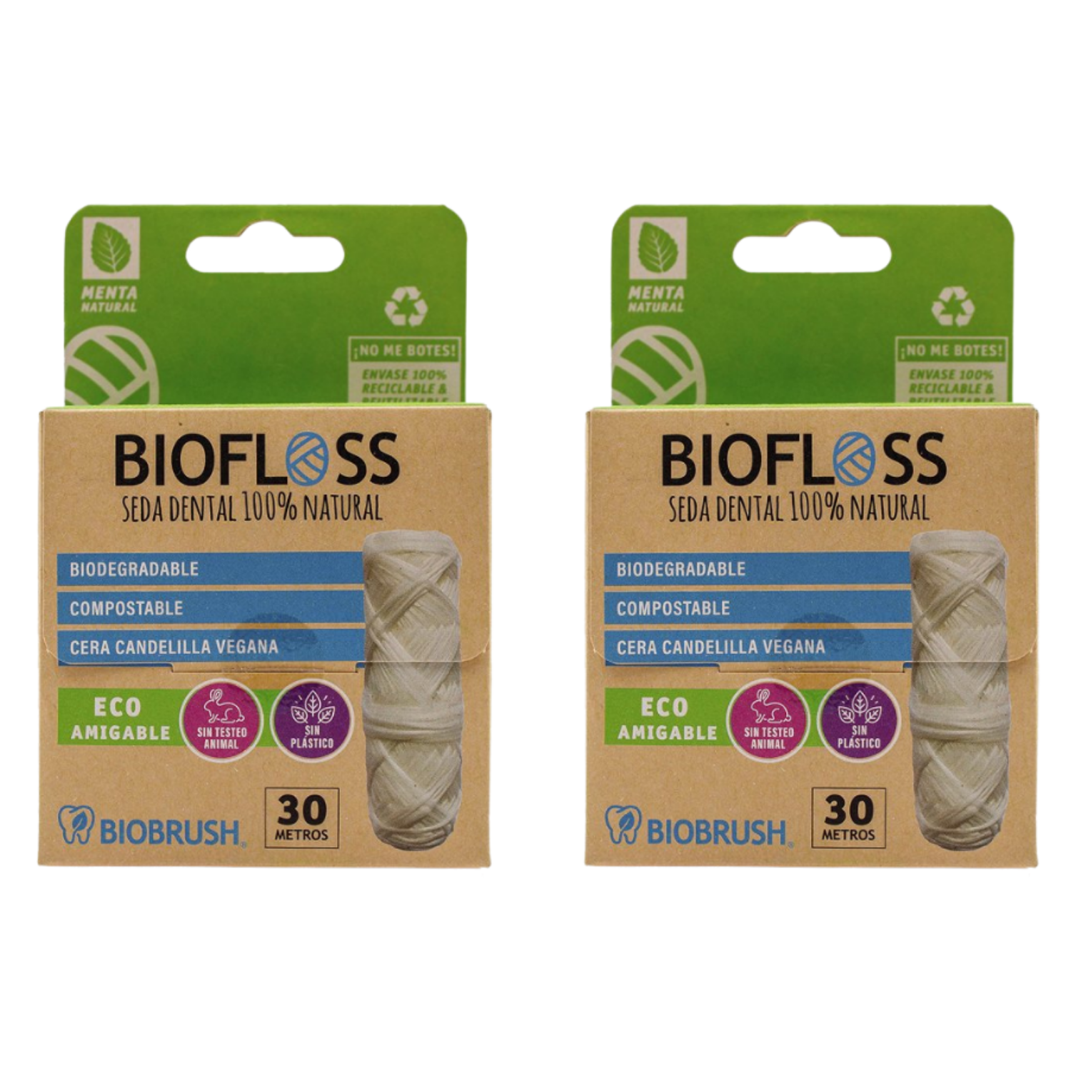 pack 2 sedas dentales Biofloss Biobrands natural ecológicas biodegradables