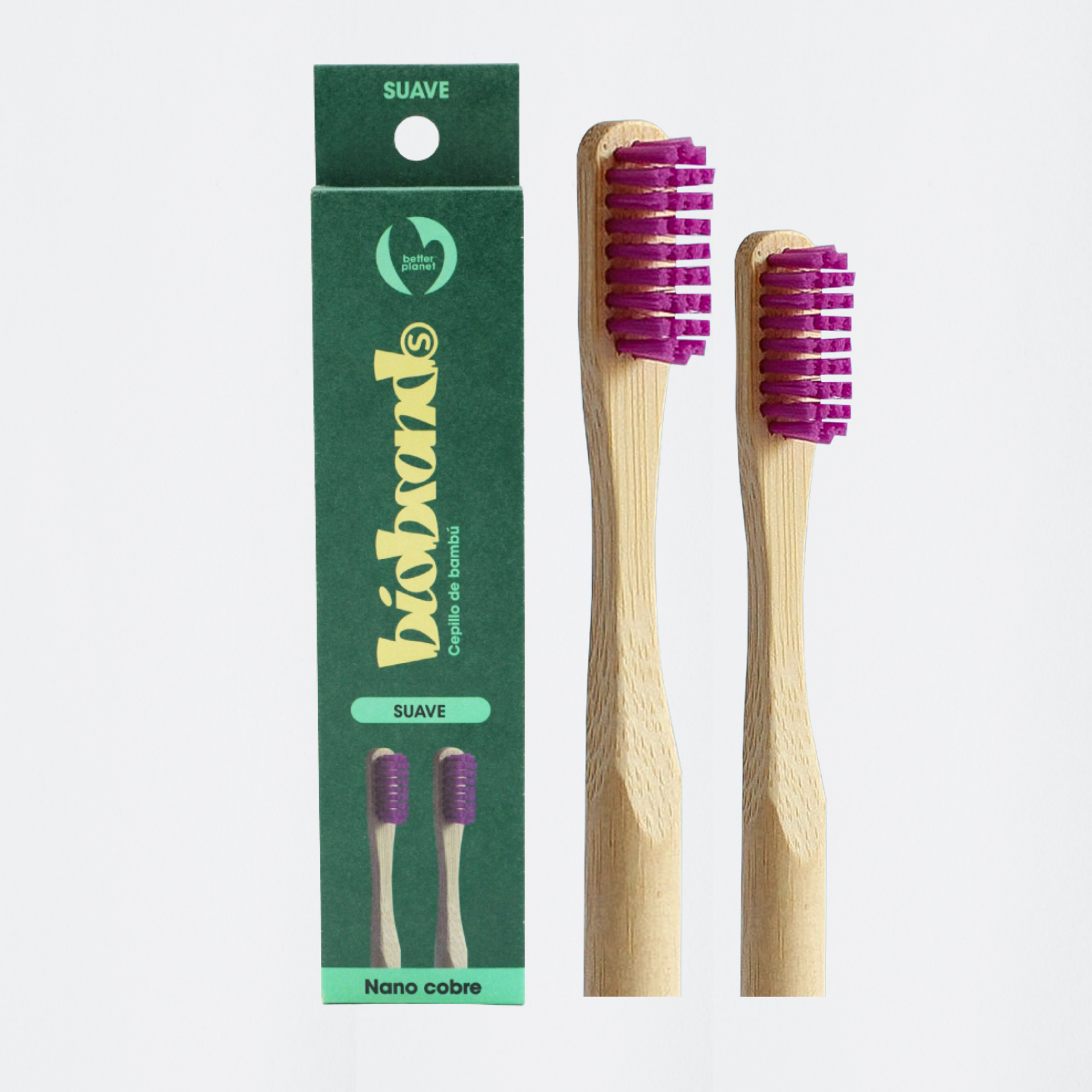 Cepillo de Dientes de Bambú Suave Morado