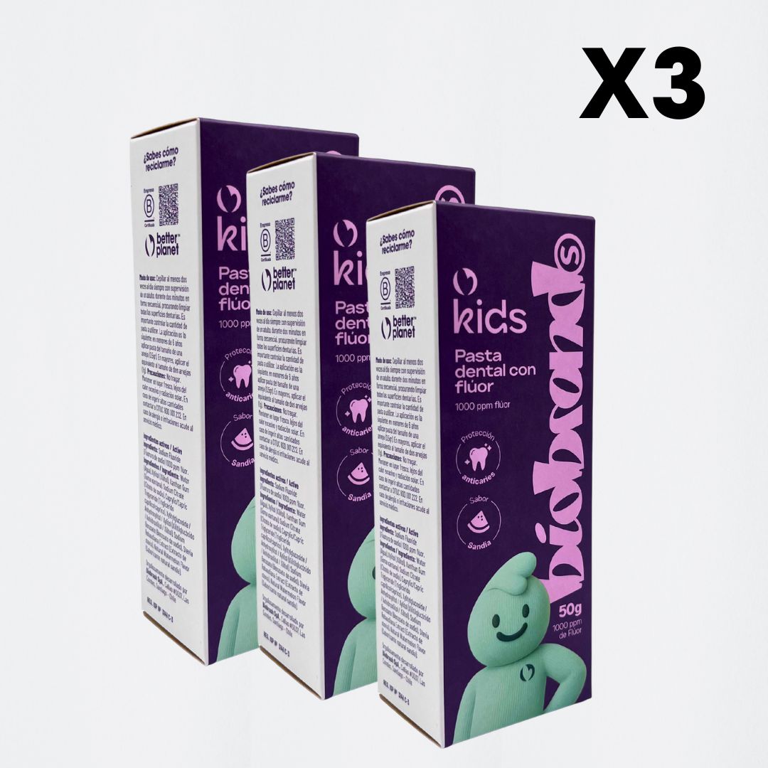 Pack Pastas Dentales Naturales Kids Sandía con Flúor 50 gr