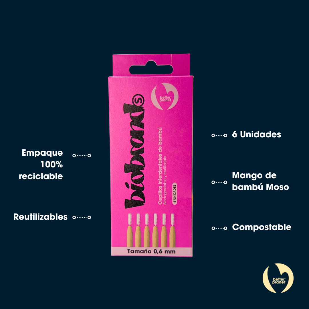 Pack Interdentales Bambú 0.6mm 6 Unidades