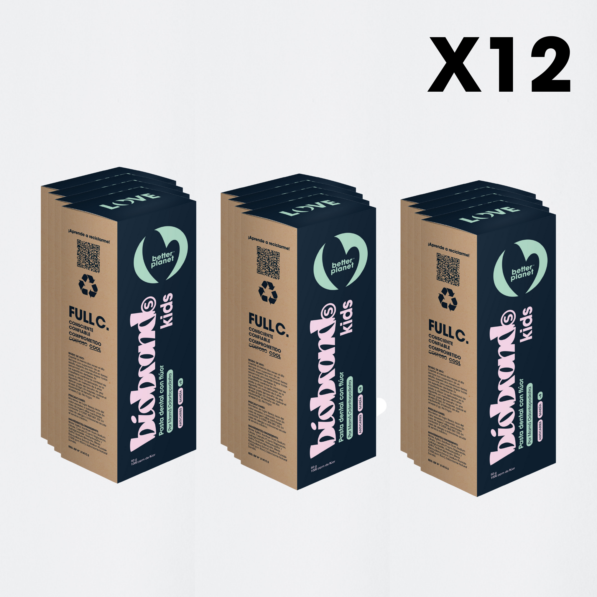 Pack Pastas Dentales Naturales Kids Sandía con Flúor 50 gr