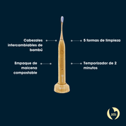 cepillo de dientes eléctrico con cabezal de bambú Biobrands sostenible