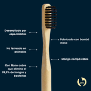 cepillo de dientes de bambú cerdas medias negro Biobrands natural ecológico biodegradable