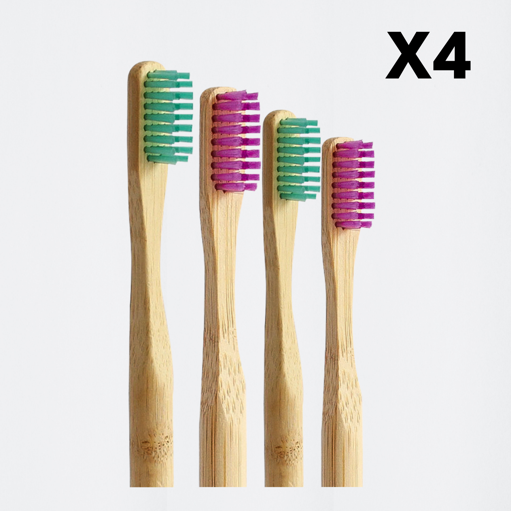 pack 4 cepillos de dientes de ortodoncia cerdas suaves Biobrush naturales ecológicos biodegradables