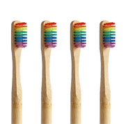 pack 4 cepillos de dientes de bambú cerdas suaves arcoíris Biobrands natural ecológicos biodegradables