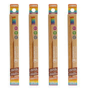 pack 4 cepillos de dientes de bambú cerdas suaves arcoíris Biobrands natural ecológicos biodegradables