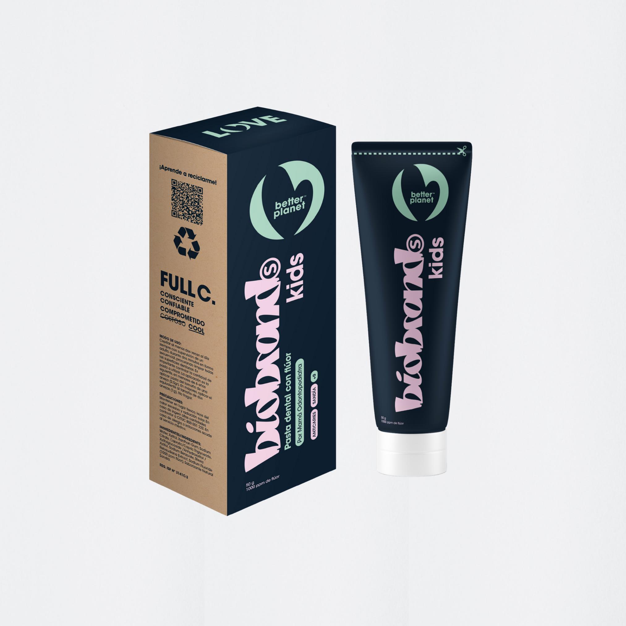 pasta dental para niños con flúor Biobrands natural